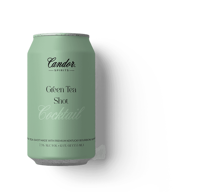 Candor Spirits Green Tea Shot cocktail in a can